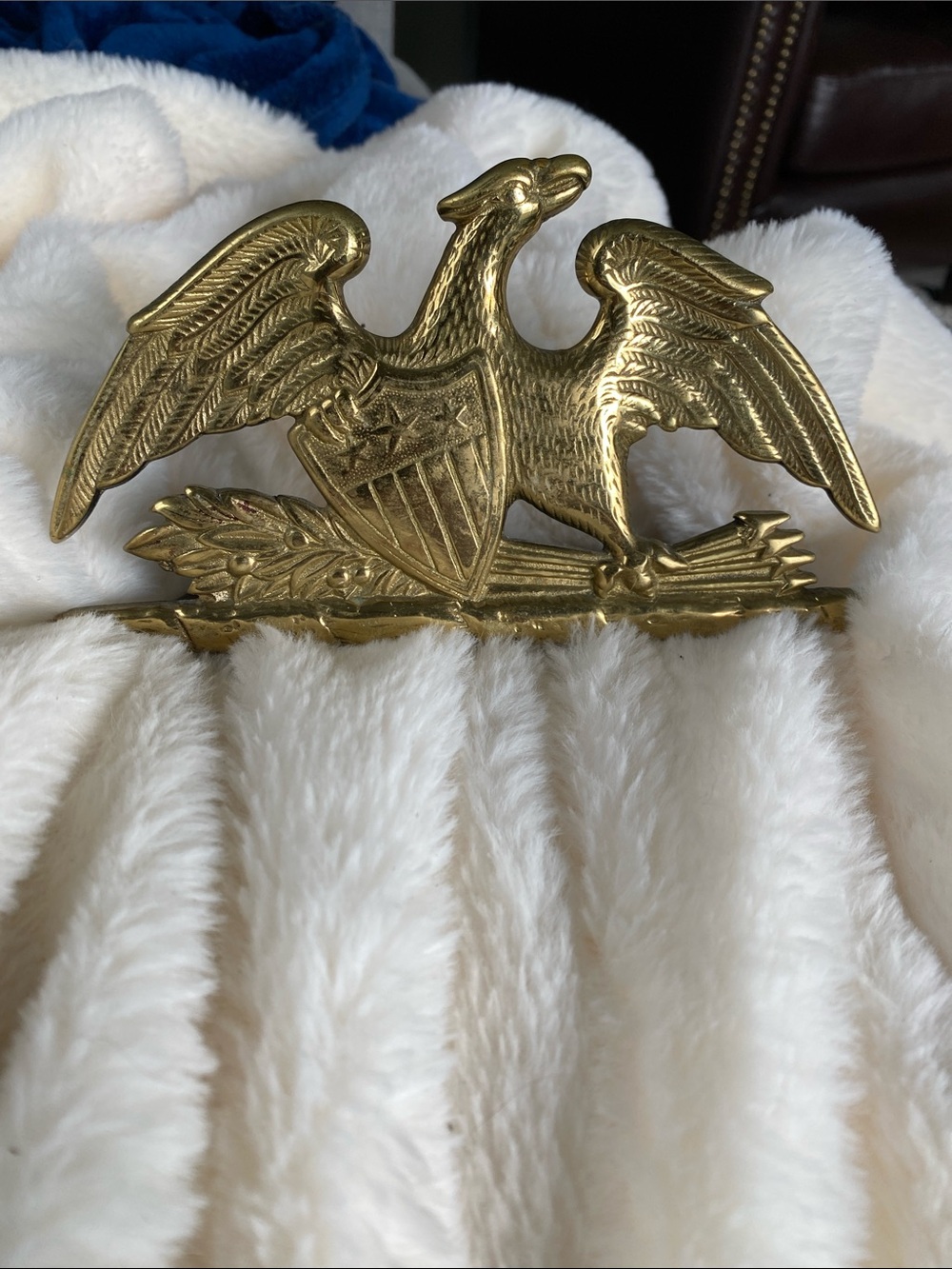 Brass eagle bookend